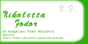 nikoletta fodor business card
